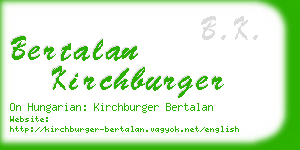 bertalan kirchburger business card